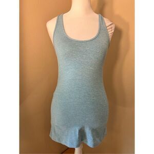 Lululemon Aqua Blue White Micro Stripe Cool Racerback Tank Top Size 4